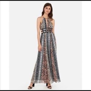 Express animal print maxi dress with side cutouts